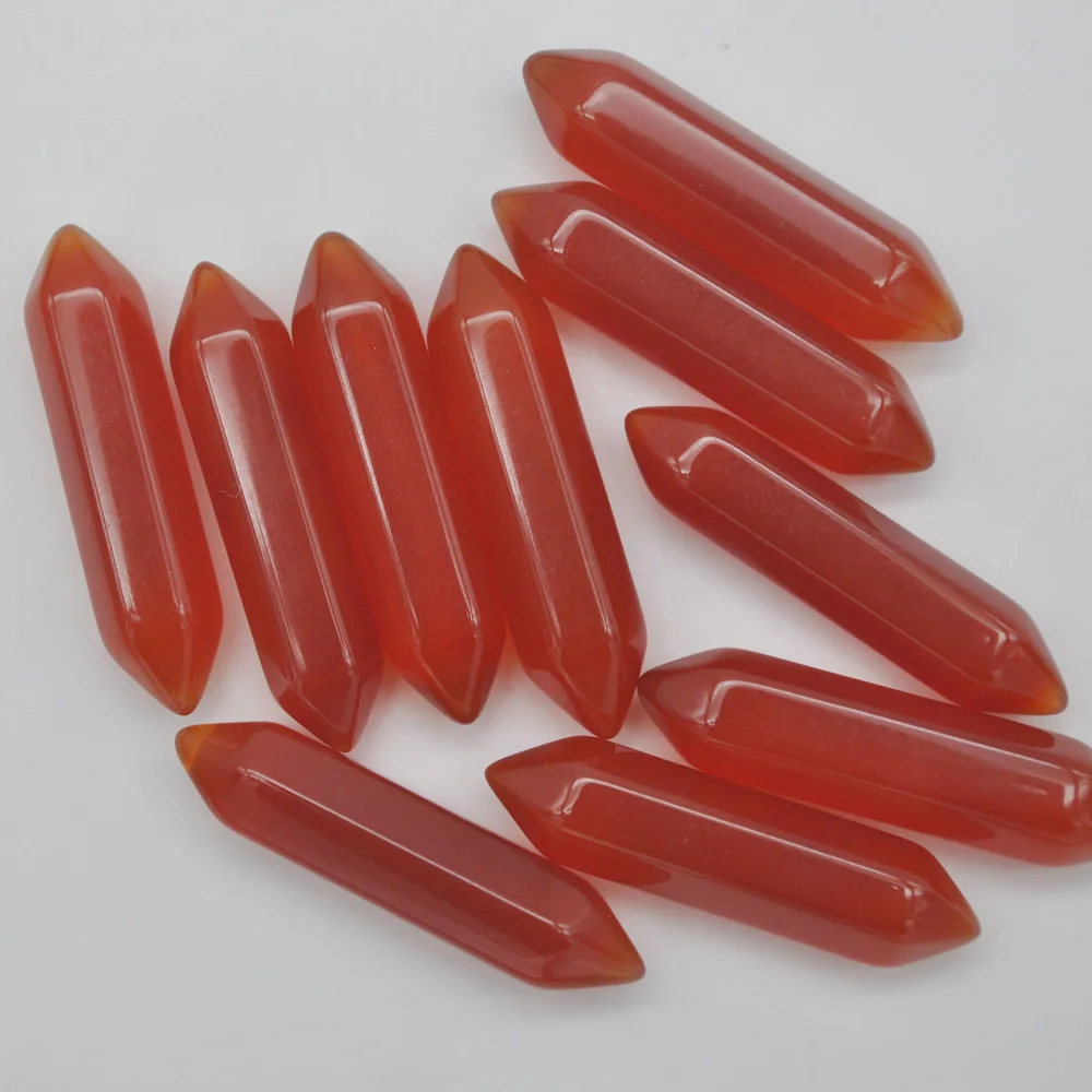 35x8MM Red Agate Cabochon CAB Crystal Pillar Jewelry For Woman Gift Pendant Making (10 pcs/lot) H203