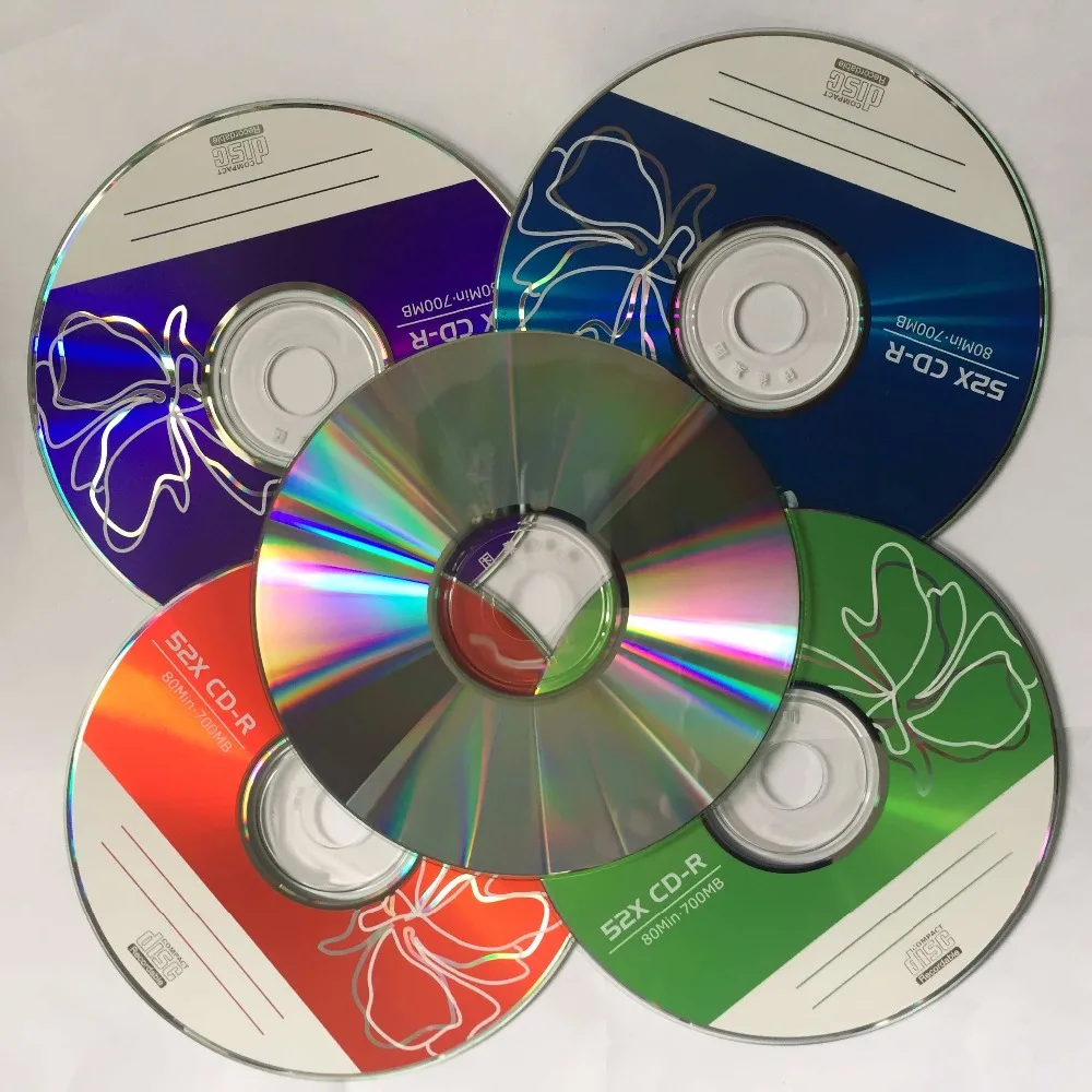 Wholesale 50 Discs Grade A+ 52x 700 MB Blank Multicolored Printed CD-R