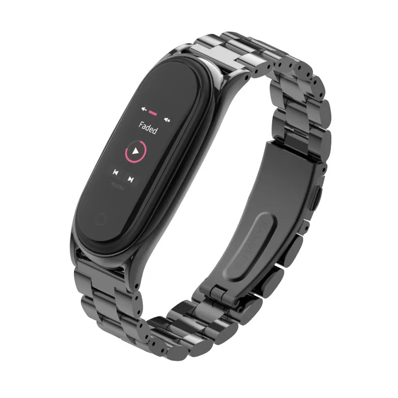 Mijobs Metal Strap Plus for Xiaomi Mi Band 5 4 3 Bracelet Screwless Steel Wrist Band for MiBand 5 4 3 Xiomi Bracelet