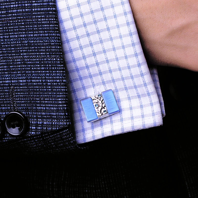 KFLK Jewelry shirt cufflinks for mens designer Brand Blue Cuff link male wedding luxury Button male High Quality guests