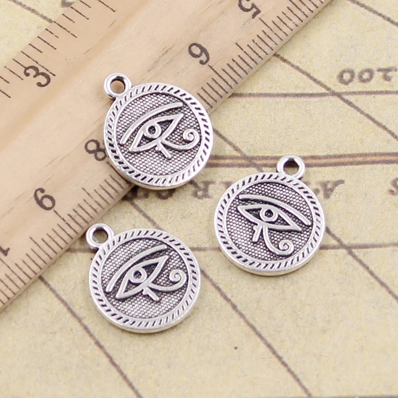 10pcs Charms Eye Of Horus 18x15mm Tibetan Bronze Silver Color Pendants Antique Jewelry Making DIY Handmade Craft