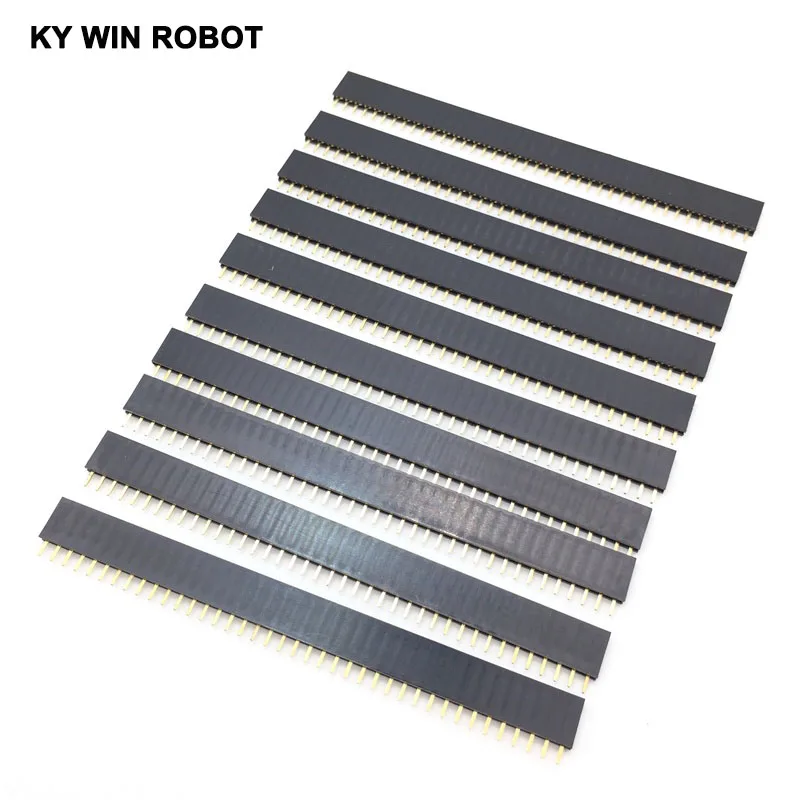 10PCS 1X40 PIN Single Row Straight Female PIN Header 2.54MM Pitch Strip Connector Socket 140 40p 40Pin 40 PIN FOR PCB arduino
