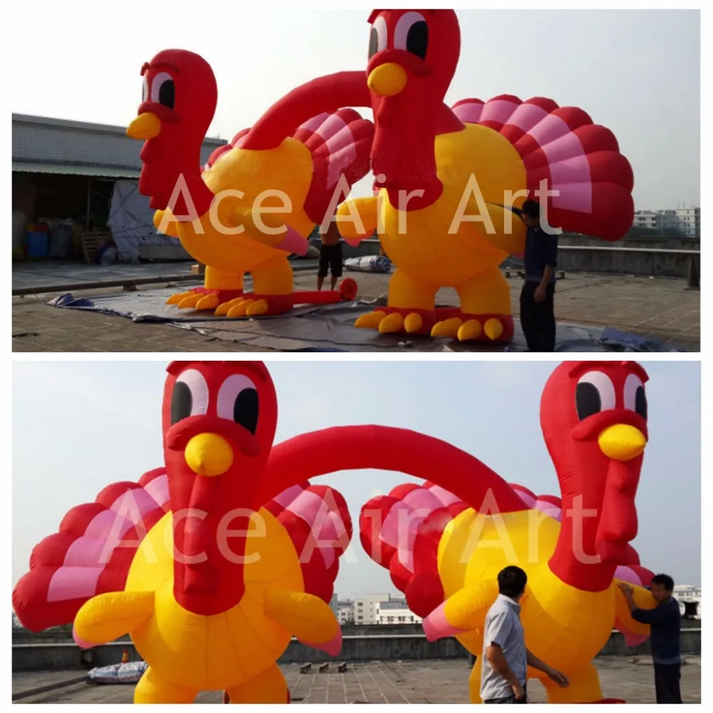 Giant Inflatable Turkey Arch for Decoration or Advertisement, Super Thanksgiving Day Decoration, Double, Advertisement