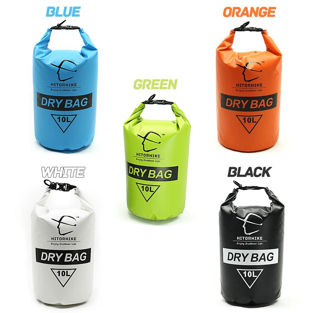 HITORHIKE 10L Professional Waterproof Dry Bag Pouch Camping Boating Kayaking Rafting Canoeing Swimming Bags Backpack Stuff