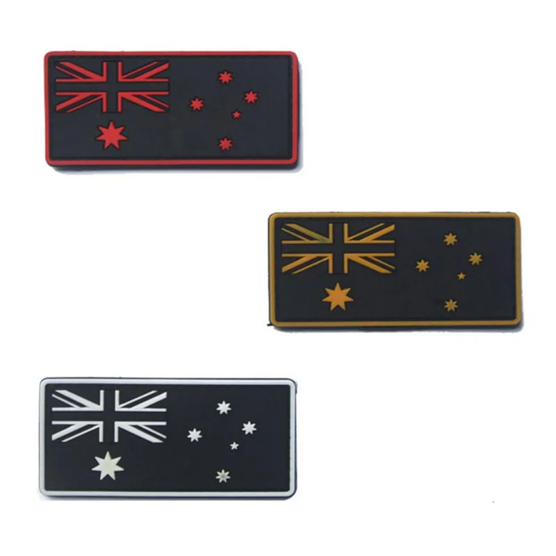 1 PC  PVC Australia Flag Patch Backpack Patch Bag Jacket Armband Badge StickerArmy Embroidery Badge Morale Embroidered Patches