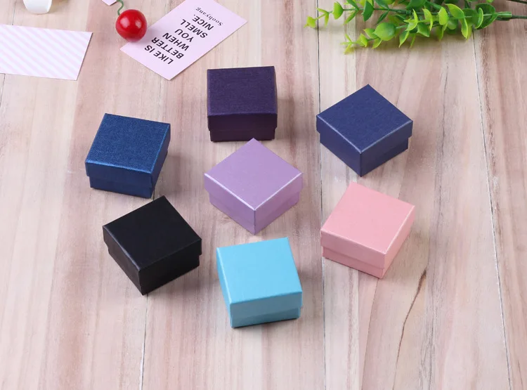 24Pcs Square Jewelry Box with Black Sponge Eco Friendly Jewelry Organizer Small Gift Storage Box For Ring Earrings Pendant 5x5cm