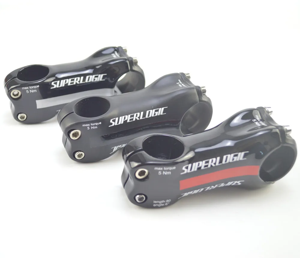 Superlogic-eje de fibra de carbono para bicicleta de montaña, accesorio para bici de carretera, color rojo, plateado, 28,6mm, 70/80/90/100/110/120mm