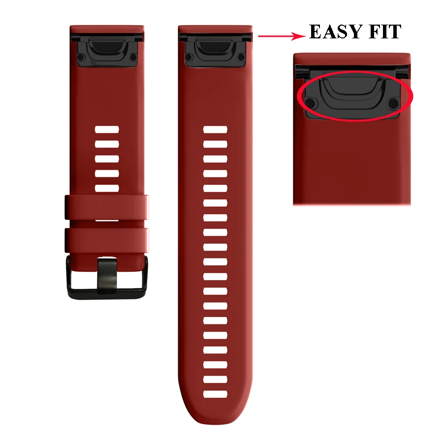 26 22MMクイックリリース簡単装着シリコン製腕時計バンドストラップ、ガーミンフェニックス5X、5、5Xプラス、3、3HR、S60、フォアランナー945対応