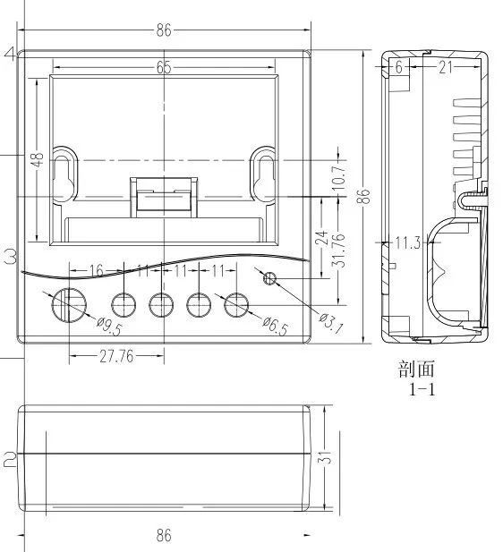 4 Pieces 85*85*30mm SZOMK enclosure plastic electronics 2X AA battery holder LCD junction box wall mounted enclosure outlet box