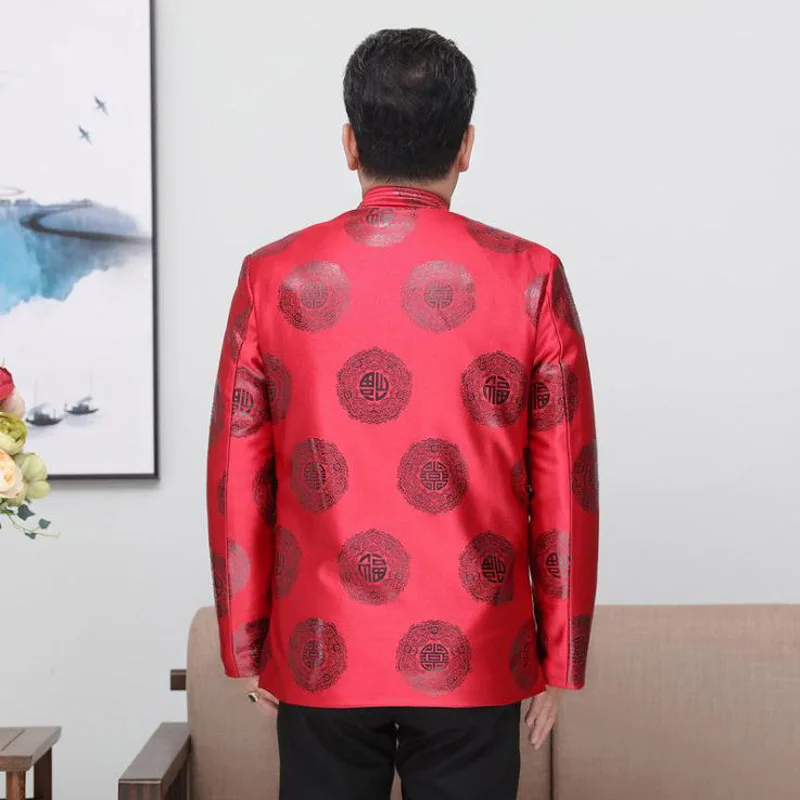 Nieuwe Aangekomen Jakcet Oudere Man Clothings Mannen Tang Pak Chinese Traditionele Dikke Jas Parka Verjaardag Chinese Nieuwe Jaar Geschenk