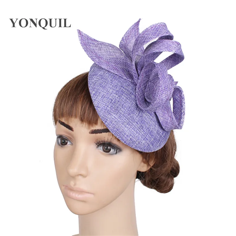 Lila Nachahmung Sinamay Fascinator Kopf bedeckung für Kentucky Derby Kirche Hochzeits feier Rennen Frauen Braut ereignis Anlass Hut – Detail 16