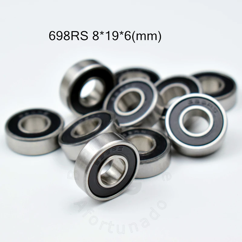 Miniature Bearing 698RS 10 Pieces 8*19*6(mm) chrome steel rubber Sealed High speed Mechanical equipment parts