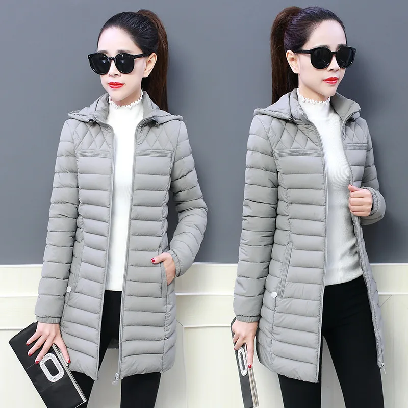 winter jacket women 2024 female coat Hooded Slim Outwear woman long parka  Cotton Padded