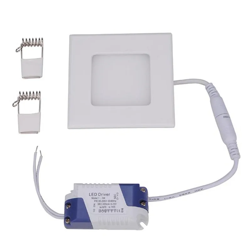 New Design Ultra thin 100pcs 3W Square LED Downlight low price led panel bulb lamp light AC85-265V With adapter