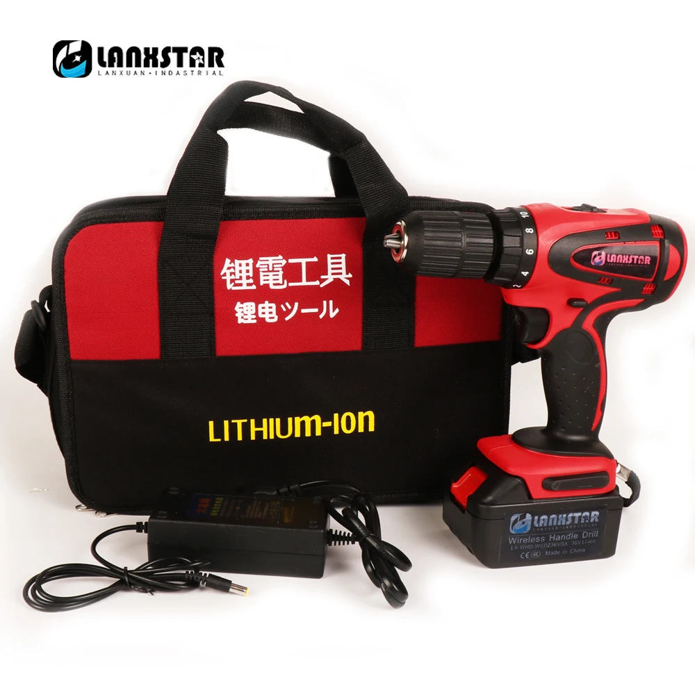 Cordless Electric Screwdriver Household Rechargeable High Power Electric Lithium Battery Wireless Power Driver 36 Volts DC