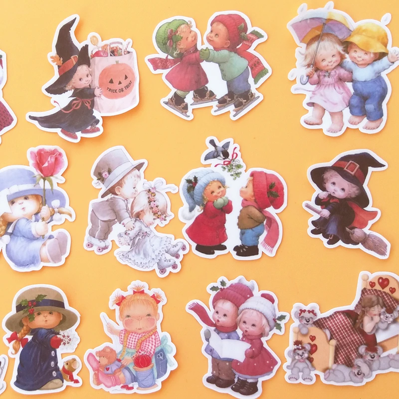 22pccs Handbook Cute Child Stickers Daily Waterproof Sticker DIY Photo Album Mobile Phone Sticker Decorative Scrapbooking