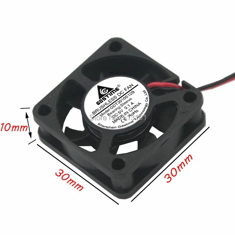 20pcs Gdstime DC 5V 30mm 3010S 2Pin 7 Blades Computer Mini Cooling Fan 3cm 30x30x10mm