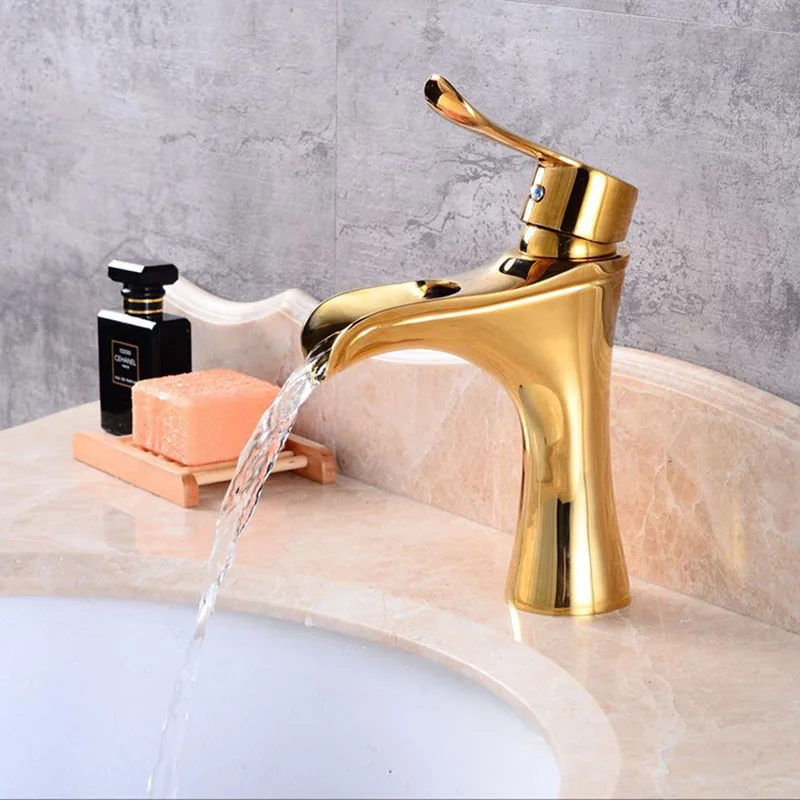 Vidric oil rubbed bronze/golded/black brass bathroom waterfall faucet hot and cold mixer tap basin faucet bath bacia torneiras