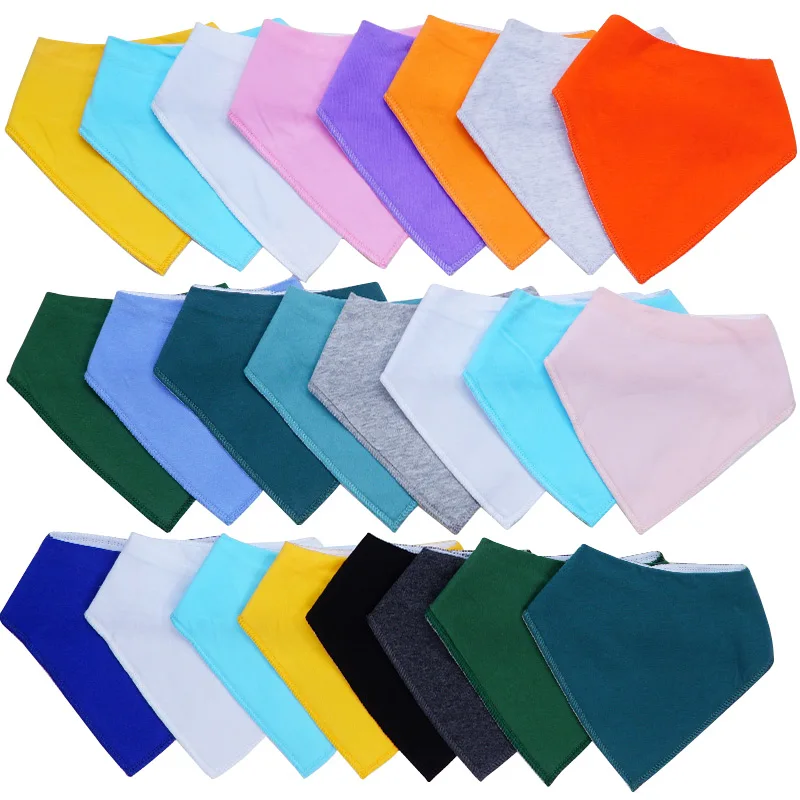 High Quality Baby Cotton Bibs Soft Solid Color Kids Bandana Bibs Newborn Baby Burp Cloths Feeding Scarf Baby Bed Accessories