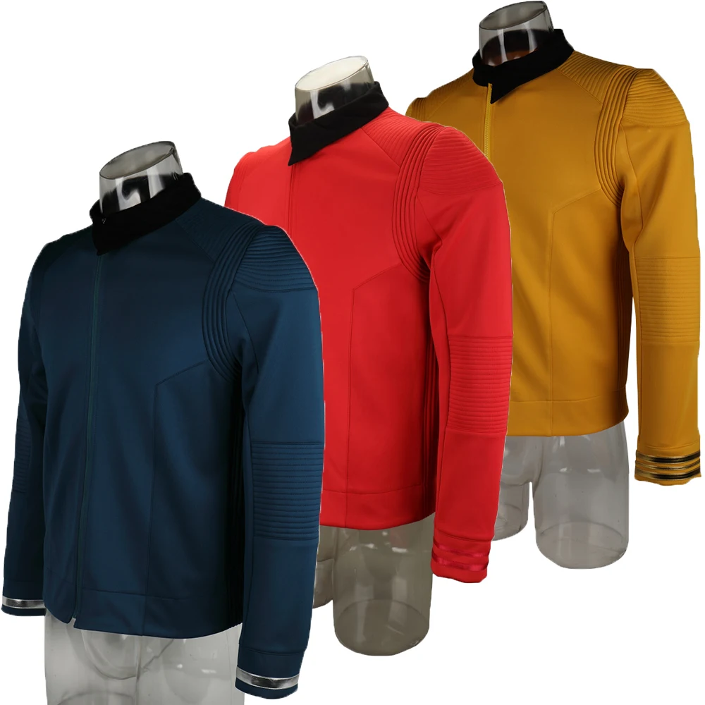 

Star Uniform rek Discovery Season 2 Starfleet Captain Kirk Shirt With Badge Costumes Men Adult Halloween Cosplay Costume