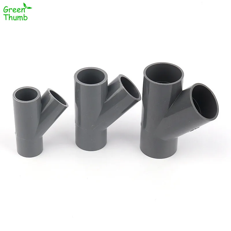 20pcs Dia 20 -32 mm 45 Degree PVC 3 Way Connector Garden Micro Drip PVC Pipe Fitting Adapters