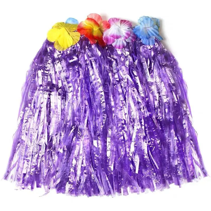 Girl Grass Skirt Hawaiian Hula Skirt Suit Dance For Children Girls Beach Festive Party Supplies Skirt