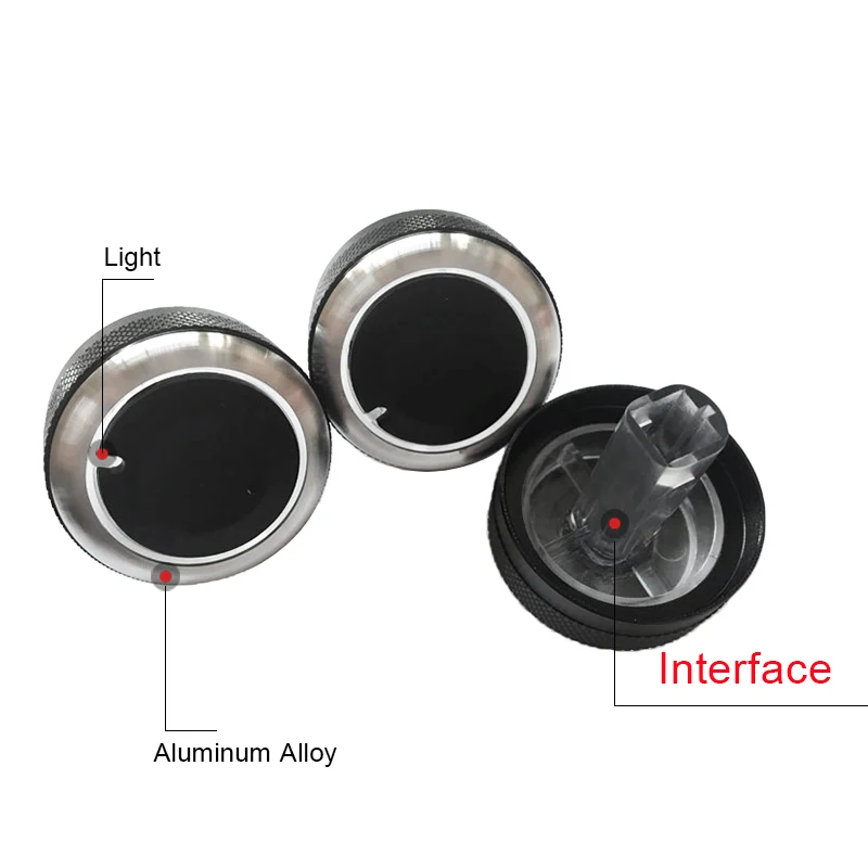 3pcs/set Aluminum alloy air conditioning knob For Geely Panda 2009 - 2017 heat control switch ac knob car accessories