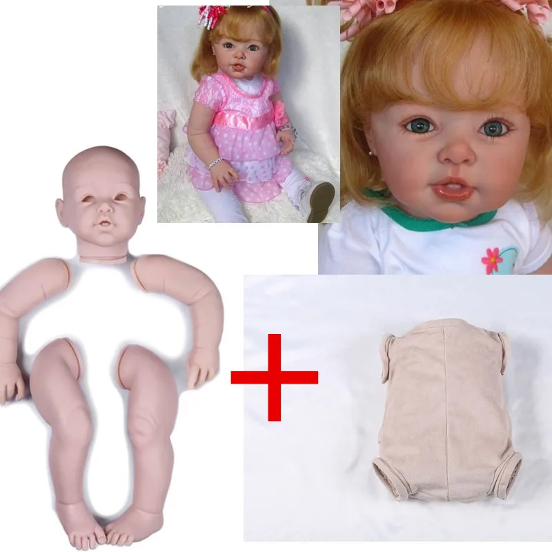 29inch silicone baby dolls kit set Large Toddler Reborn Kit with cloth body Full vinyl arms and legs 74cm Artist Handmade Mould