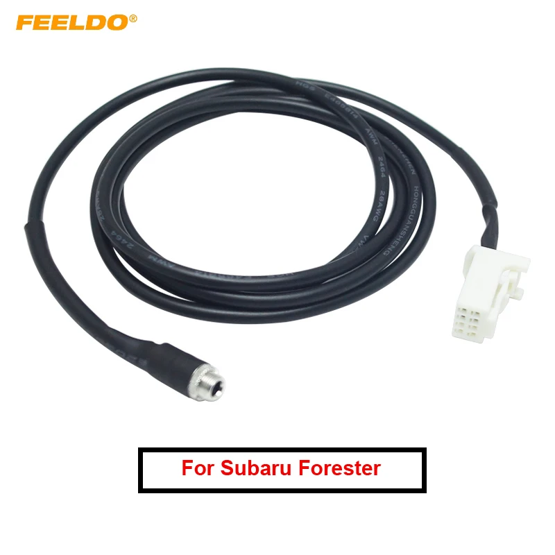 

FEELDO 10Pcs Car Aux Audio Input Media Data Wire Adapter 8-Pin Port for Subaru Forester Nissan Suzuki 3.5mm Female Aux Cable