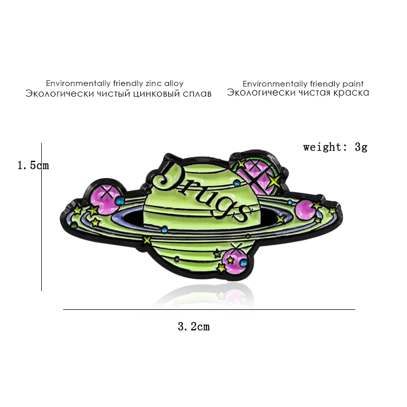 Romantic Enamel Pins Astronomy Universe Star Planet Surround Brooch \