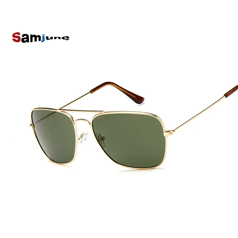 Samjune Men Square Flat Lenses Aviation Sunglasses Brand Designer New Vintage Women Pink Mirror Driving Sun Glasses