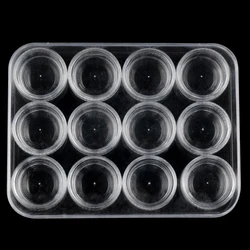12 Grids Nail Storage Case Organizer Clear Empty Plastic Earring Jewelry Bead Container Nail Art Rhinestones Storage Box