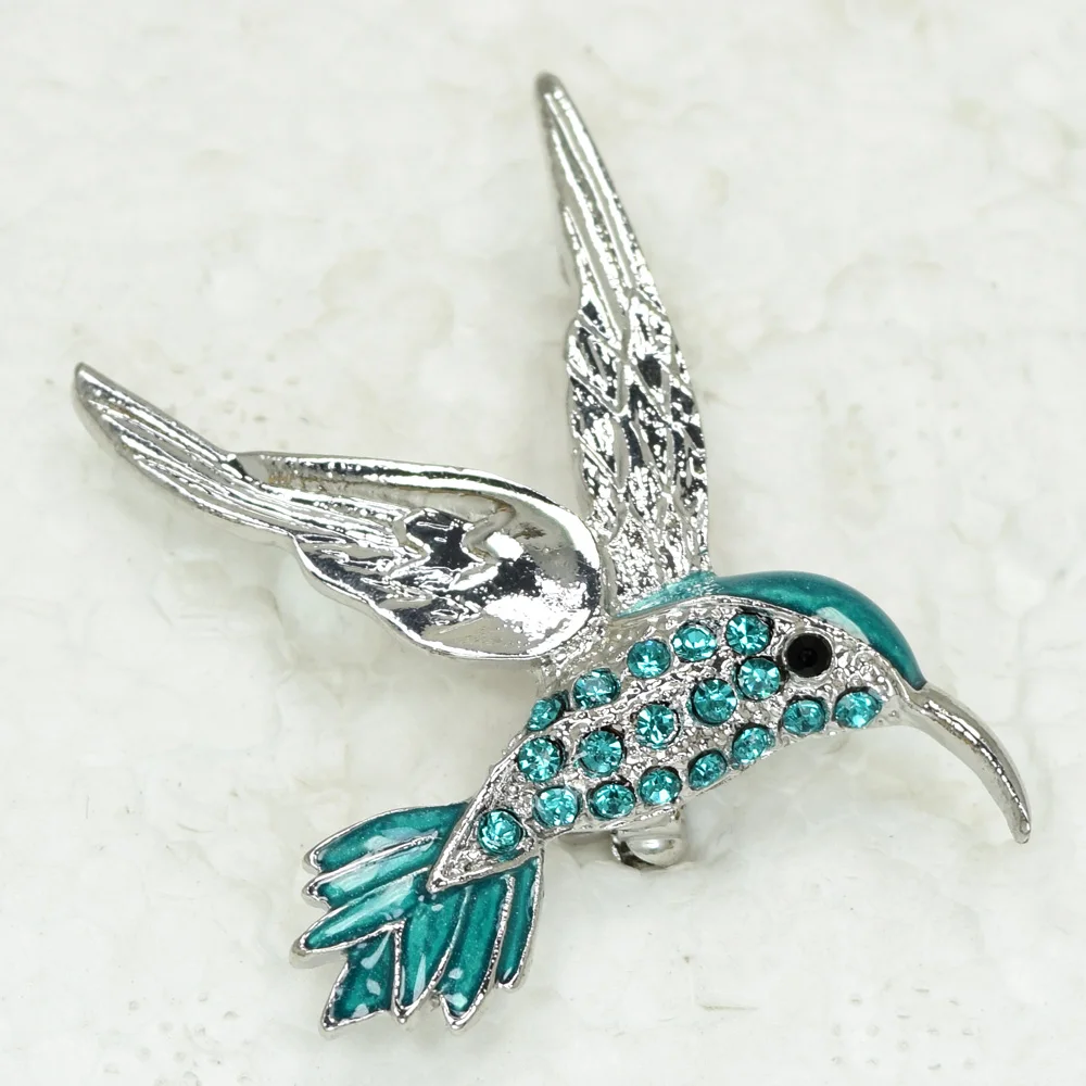 60pcs/lot Mixed Color (Can Notes Color) Wholesale Fashion Brooch Rhinestone Enamel HummingBird Pin brooches C101099