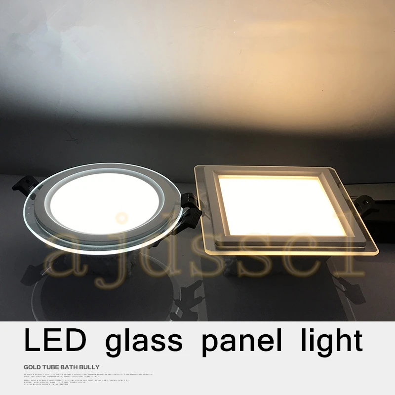 LED Panel Downlight 1PCS Dimmable Super Bright Glass Square round Ceiling Recessed Panel Lights LED Spot Light Bulb AC110V 220V