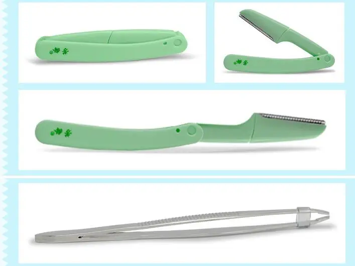 折りたたみ眉毛ナイフピンセットキットクリップ口ひげ脱毛器つけまつげ顔鼻メイク美容ツール眉毛販売