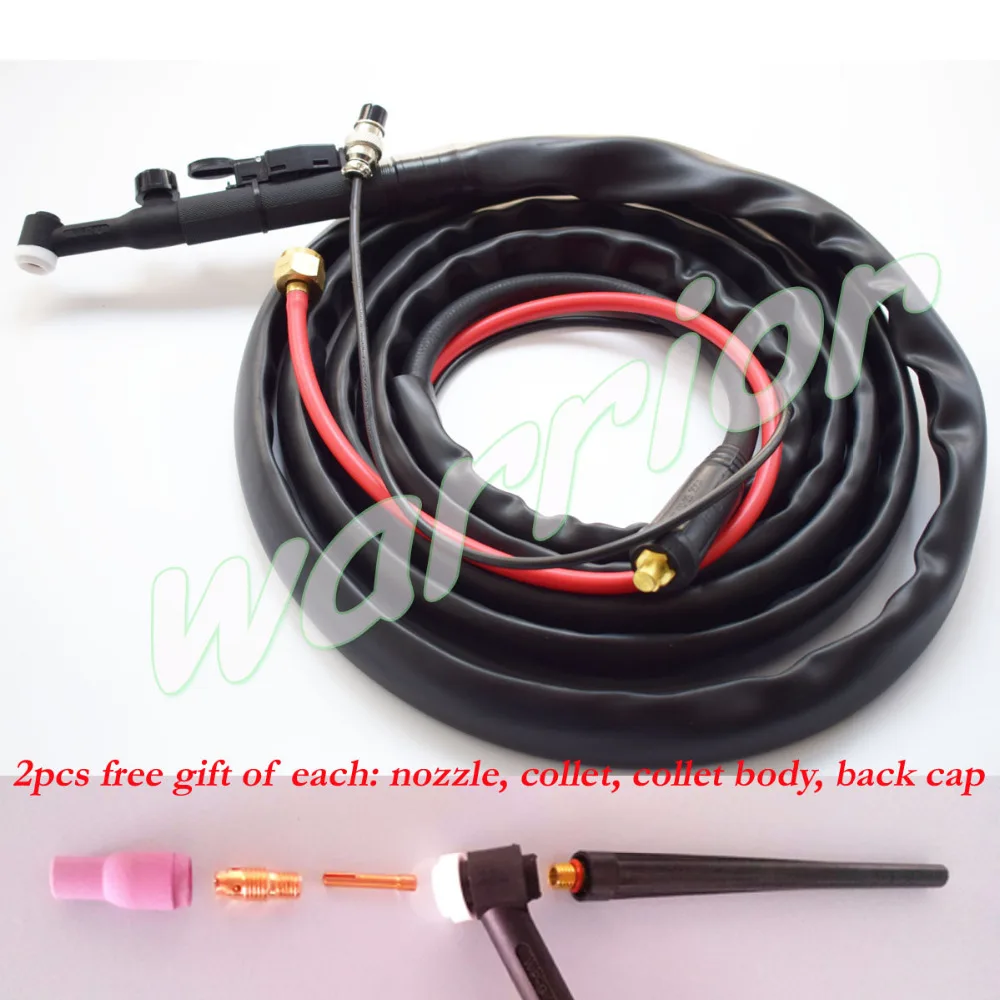 125A WP-9V TIG Welding Torch Complete Gas Electricity Seperated Leather Cover With Gas Control Valve