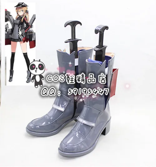 

Kantai Collection Prinz Eugen Girls Gray Halloween Cosplay Shoes Boots X002