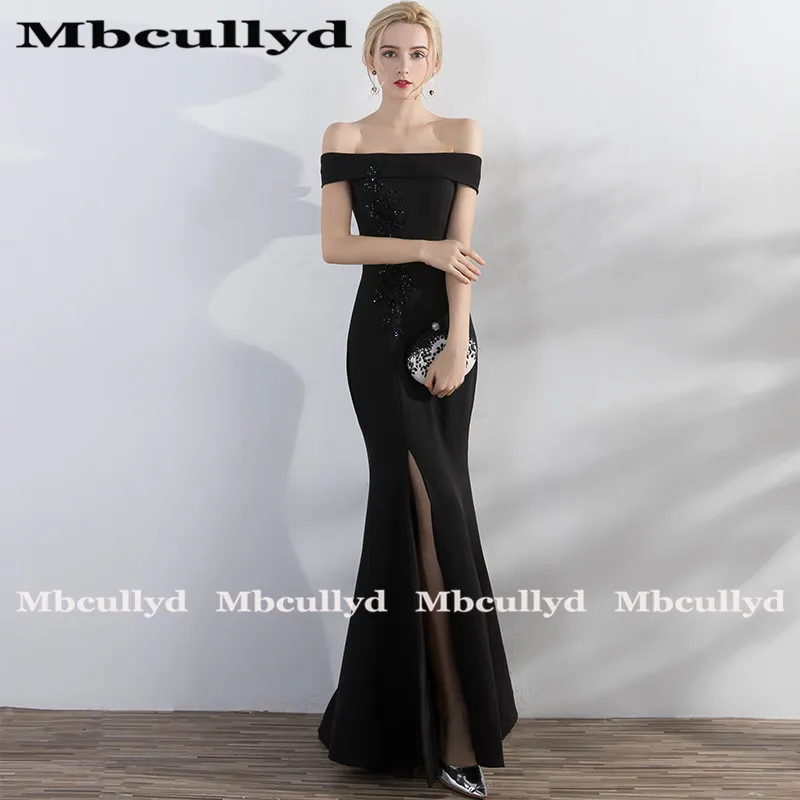 Mbcullyd مثير الأفريقي الأسود حورية البحر فساتين لحضور الحفلات الموسيقية للنساء 2019 حمالة السامي سبليت Vestidos دي فييستا دي نوش مع الديكور