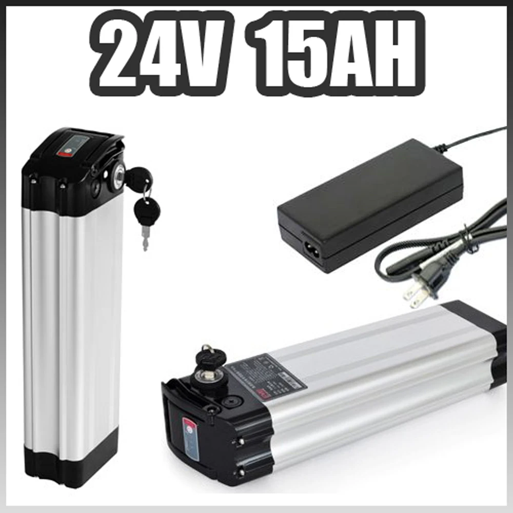 silver fish 24v Electric bike Lithium ion battery 24V 15AH For 250W 350W 500W Ebike battery