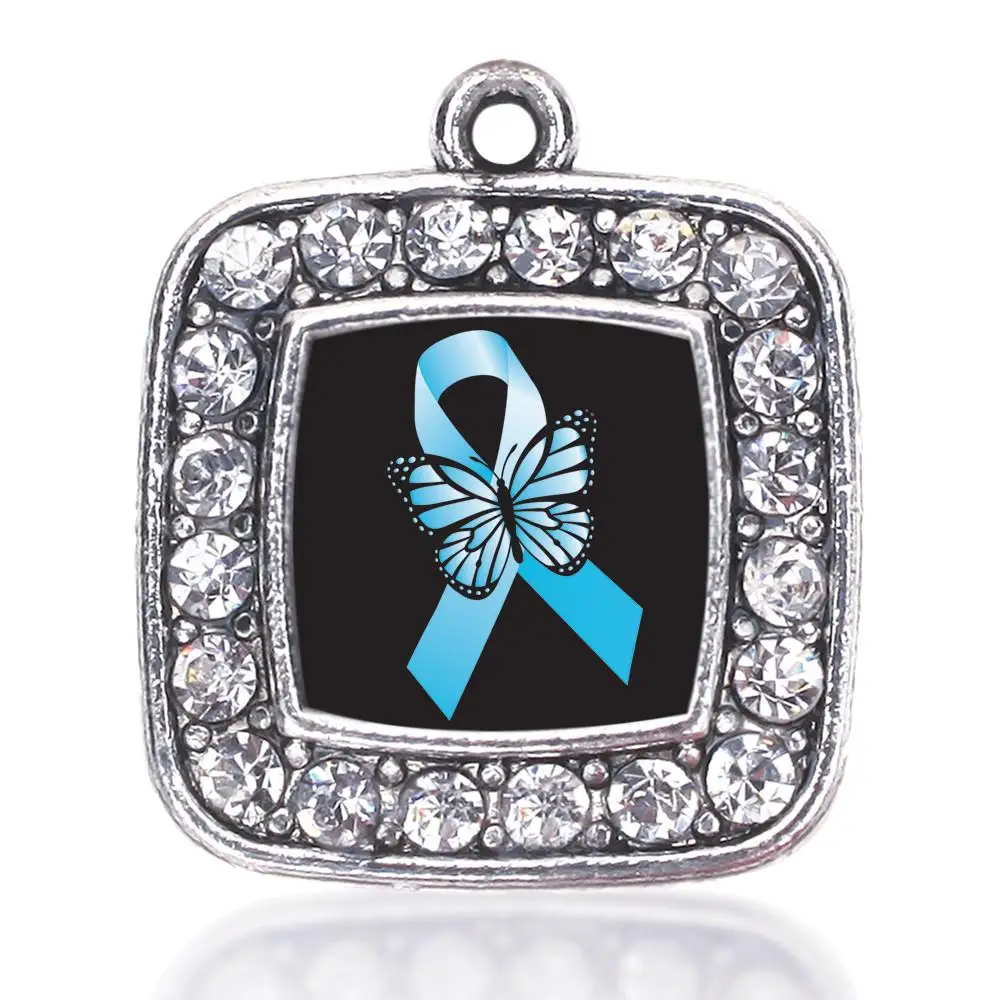 ADDICTION RECOVERY SQUARE CHARM ANTIQUE SILVER PLATED CRYSTAL JEWELRY