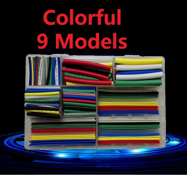 2:1 Assortment Polyolefin Halogen-Free Heat Shrink Tubing Tube Sleeving Wire Cable Kit Thicken Retardant Colorful Transparent DS