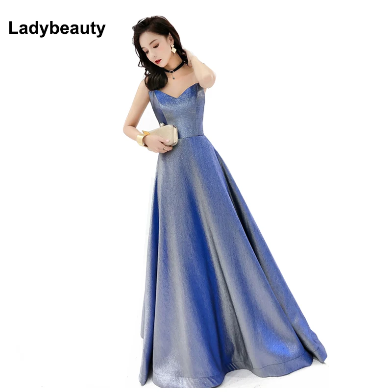 

2019 New Robe de Soiree Banquet dress Sexy Sweetheart Bling dresses Lace Up Evening Dresses Backless Floor Length Party Gown