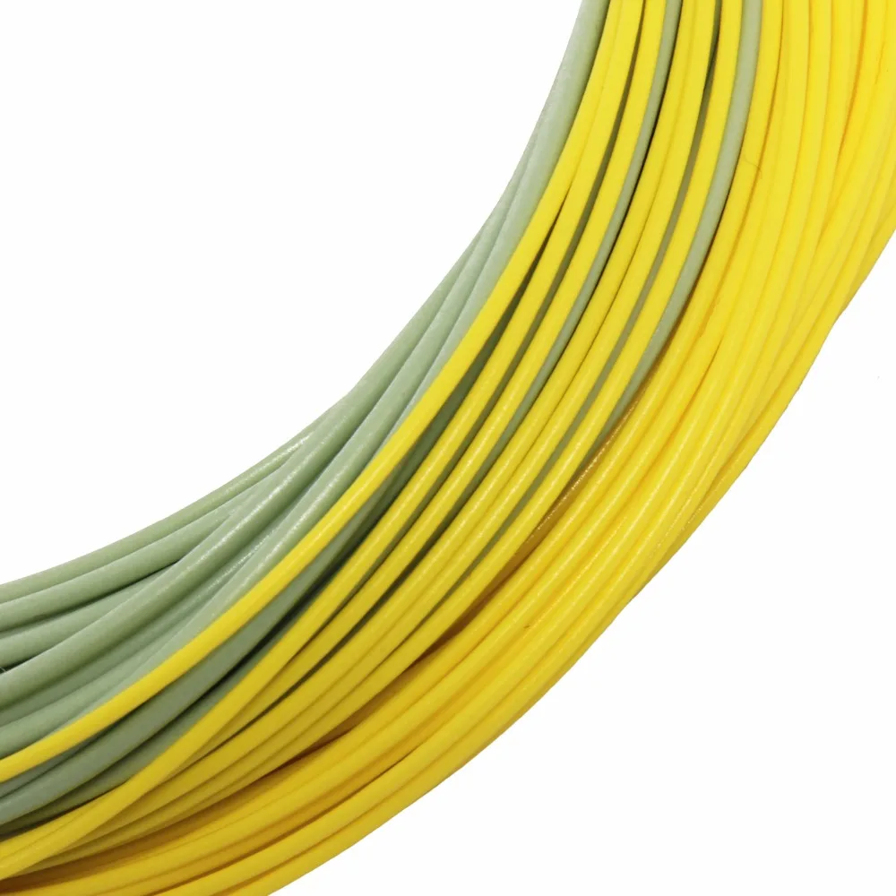 Angler Dream Fishing Tools Gold Floating Fly Line, WF2F 3F 4F 5F 6F 7F 8F 9F 100FT Fly Fishing Line With Two Welded Loops