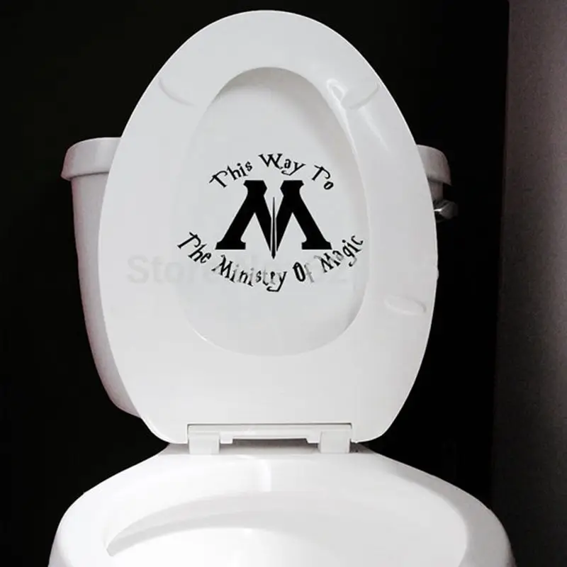 

"Ministry of Magic This Way" Wall Decals Potter Quotes Vinyl Wall Sticker Home Toilet Seat Decor