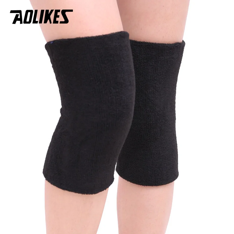 AOLIKES 2PCS/Lot Breathable Warm Towel Non-slip Dance Ski Knee Pads Outdoor Sport Leg Sleeve Kneelet Soft Knee Pad Knee Support