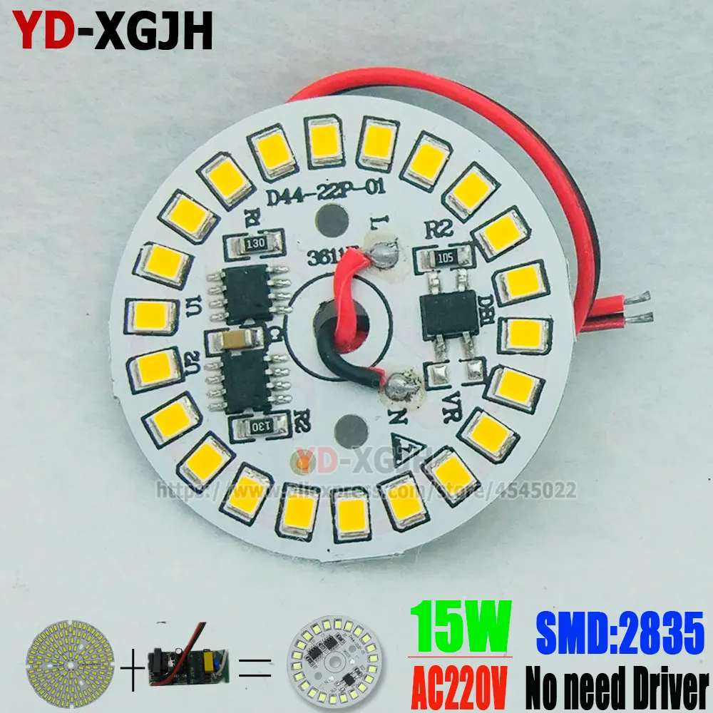 2PCS/LOT LED Lamp Chip 3W 5W 7W 9W 12W 220V Input Smart IC Driver Fit For 15W DIY Cold Warm White LED bulb Spotlight