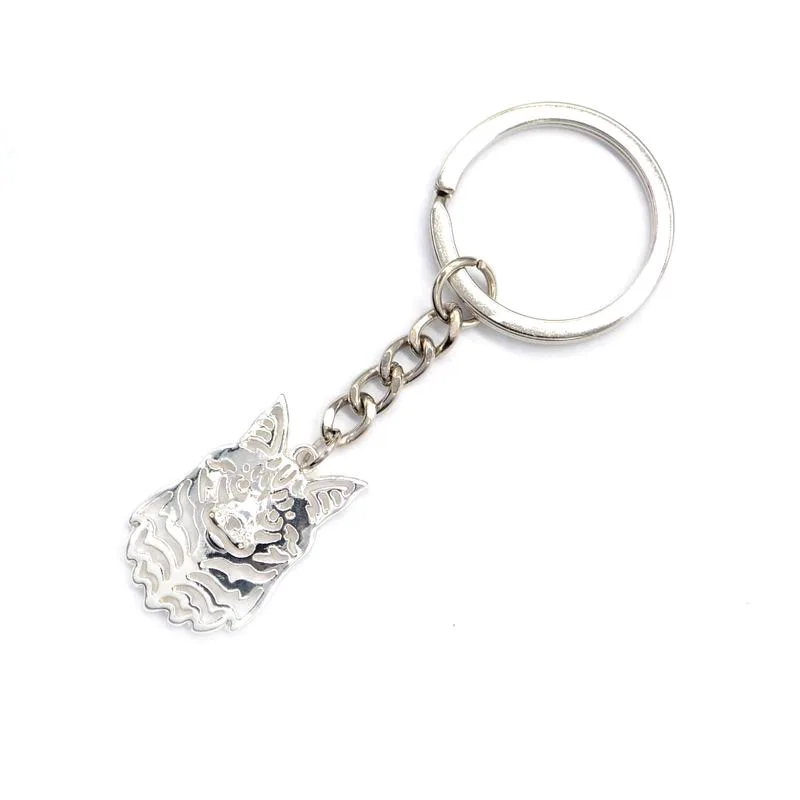 Fashion Women Maine Coon Cat Key Chains Jewelry Alloy Cat Shaped Key Chains