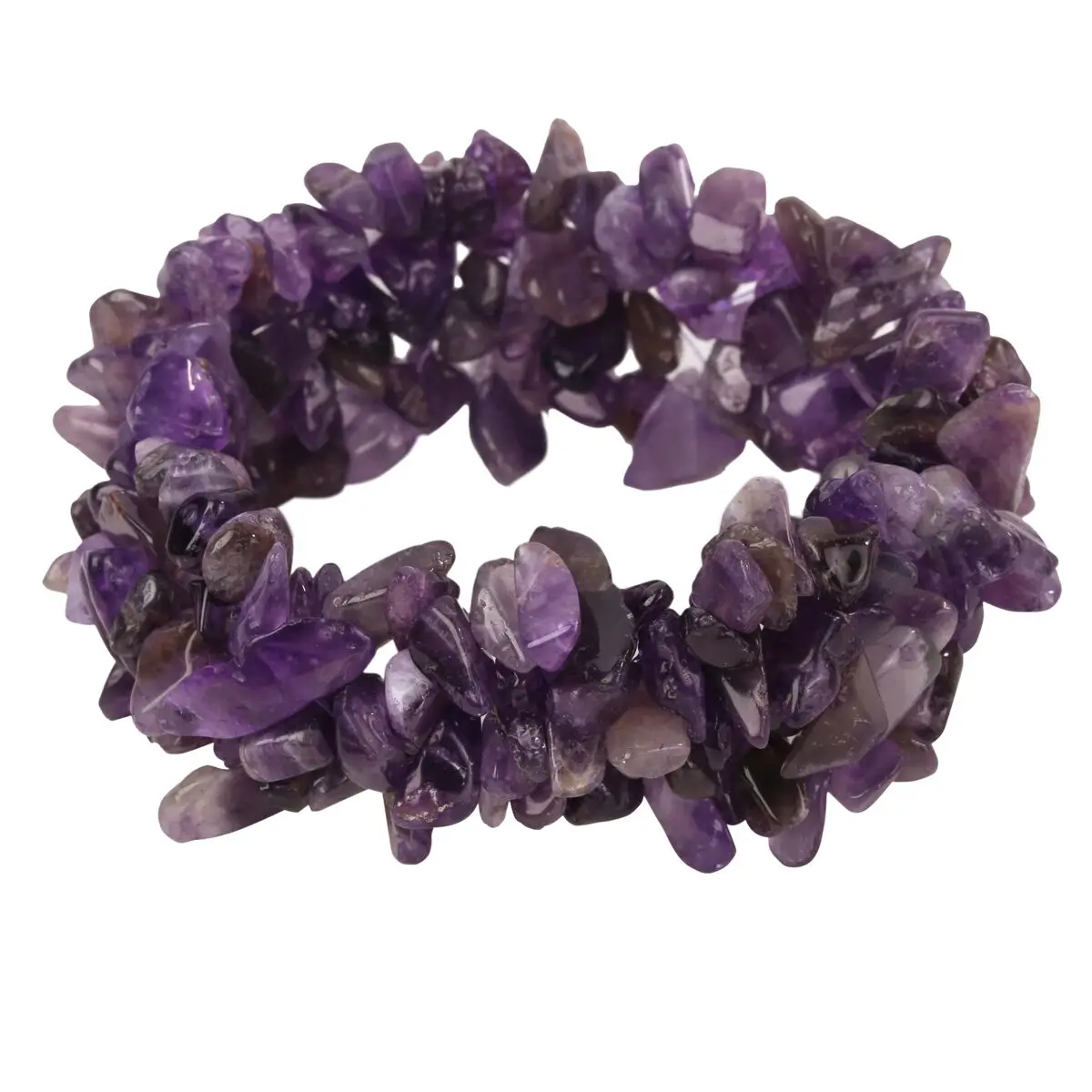 Yacq pulseira de ametista stretch, bracelete com 5 camadas trançadas chakra volumosa, joias de noiva feitas à mão para presente para mulheres e meninas