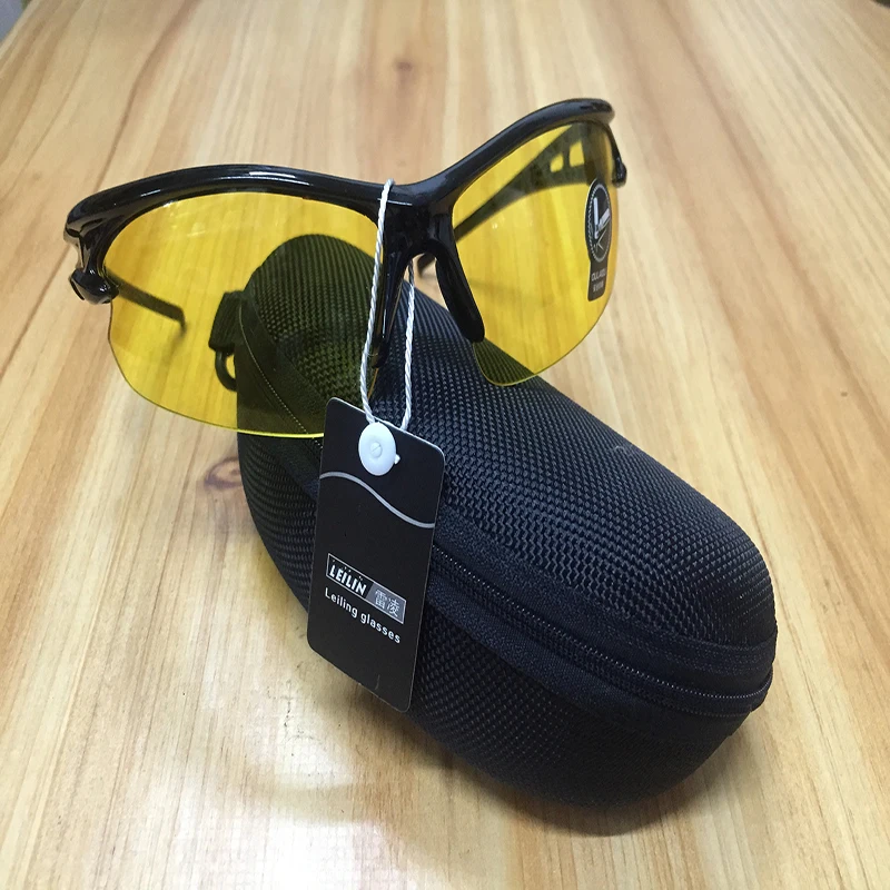 LEILIN yellow Night vision cycling glasses fashion Lightweight movement protection glasses Anti-shock Anti-UV goggles