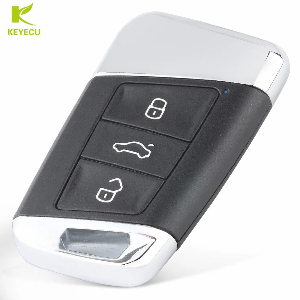 KEYECU Replacement Remote Key Shell Case Fob 3 Button for Volkswagen Magotan 2017-2018,for Passat 2015-2018